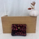 Pochette Cuir Leopard Rouge - Crazy Lou