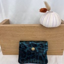 Pochette Cuir Leopard Bleu Canard - Crazy Lou
