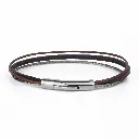 Bracelet Câble et Cuir Marron - Taille Standard - Loop and Co