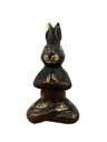 Statuette Lapin Zen en Bronze - 13,5 cm - Finition Antique