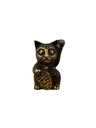 Statuette Chat qui Lève la Patte en Bronze - 6 cm - Finition Antique