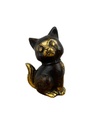 Statuette Chat Assis en Bronze - 8,5 cm - Finition Antique