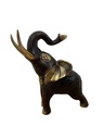 Statuette Éléphant qui Barrit en Bronze - 12 cm - Finition Antique