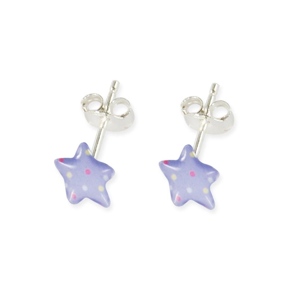 Boucles d'Oreilles Tiges 'Étoile Mauve'  -  Ribambelle