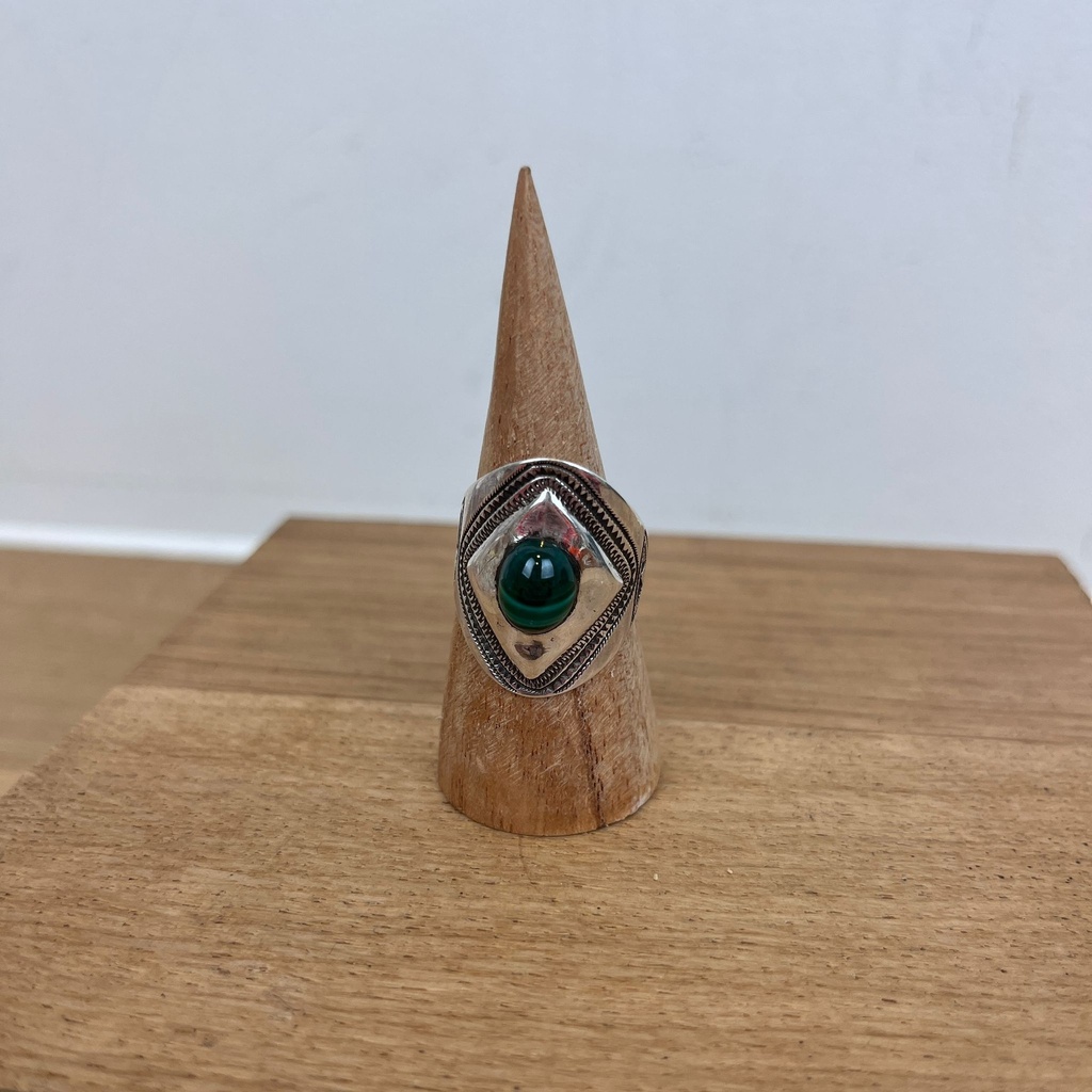 Bague Touareg Argent 925 & Malachite [2801]
