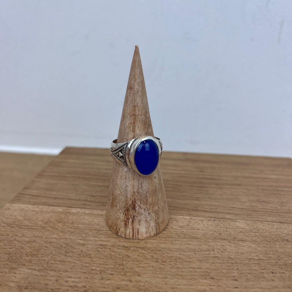 Bague Touareg Argent 925 & Agate Bleue [2822]