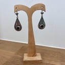 Boucles d'oreilles Touareg Argent 925 & Onyx [1496]
