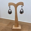 Boucles d'oreilles Touareg Argent 925 & Onyx [1498]