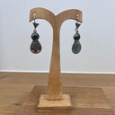 Boucles d'oreilles Touareg Argent 925 & Malachite [1521]