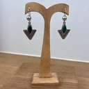 Boucles d'oreilles Touareg Argent 925 & Agate Verte [1529]