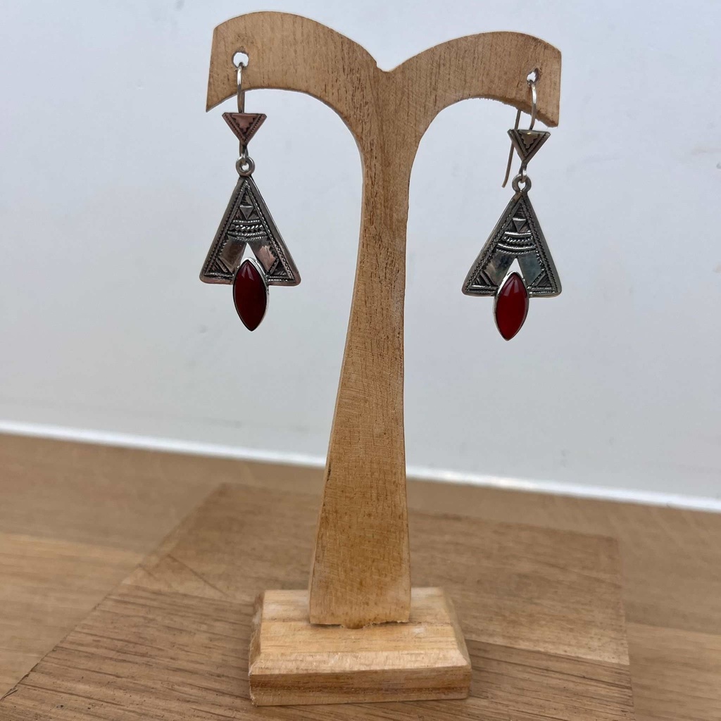 Boucles d'oreilles Touareg Argent 925 & Cornaline [1532]