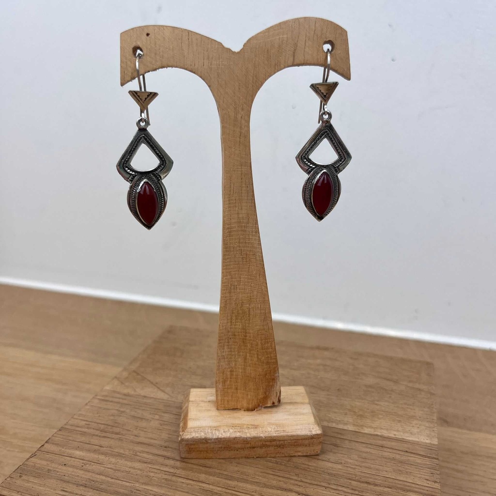 Boucles d'oreilles Touareg Argent 925 & Cornaline [1533]