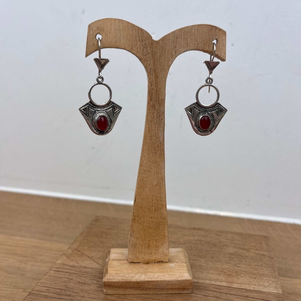 Boucles d'oreilles Touareg Argent 925 & Cornaline [1534]