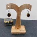 Boucles d'oreilles Argent 925 & Œil de Tigre [1567]