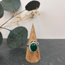 Bague Argent 925 & Agate Verte [2987]