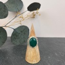 Bague Argent 925 & Agate Verte [2988]