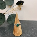 Bague Argent 925 & Agate Verte [3027]