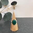Bague Argent 925 & Agate Verte [3036]