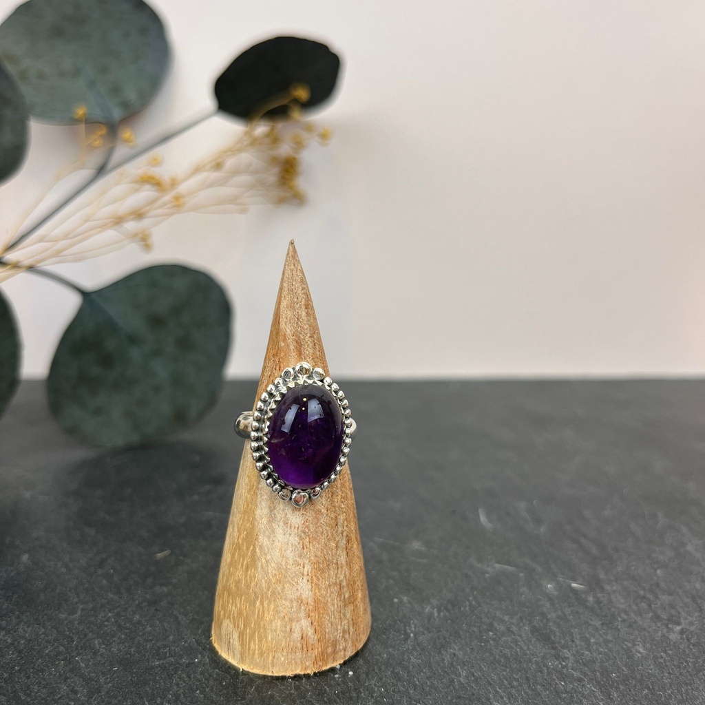 Bague Argent 925 & Améthyste  [3040]