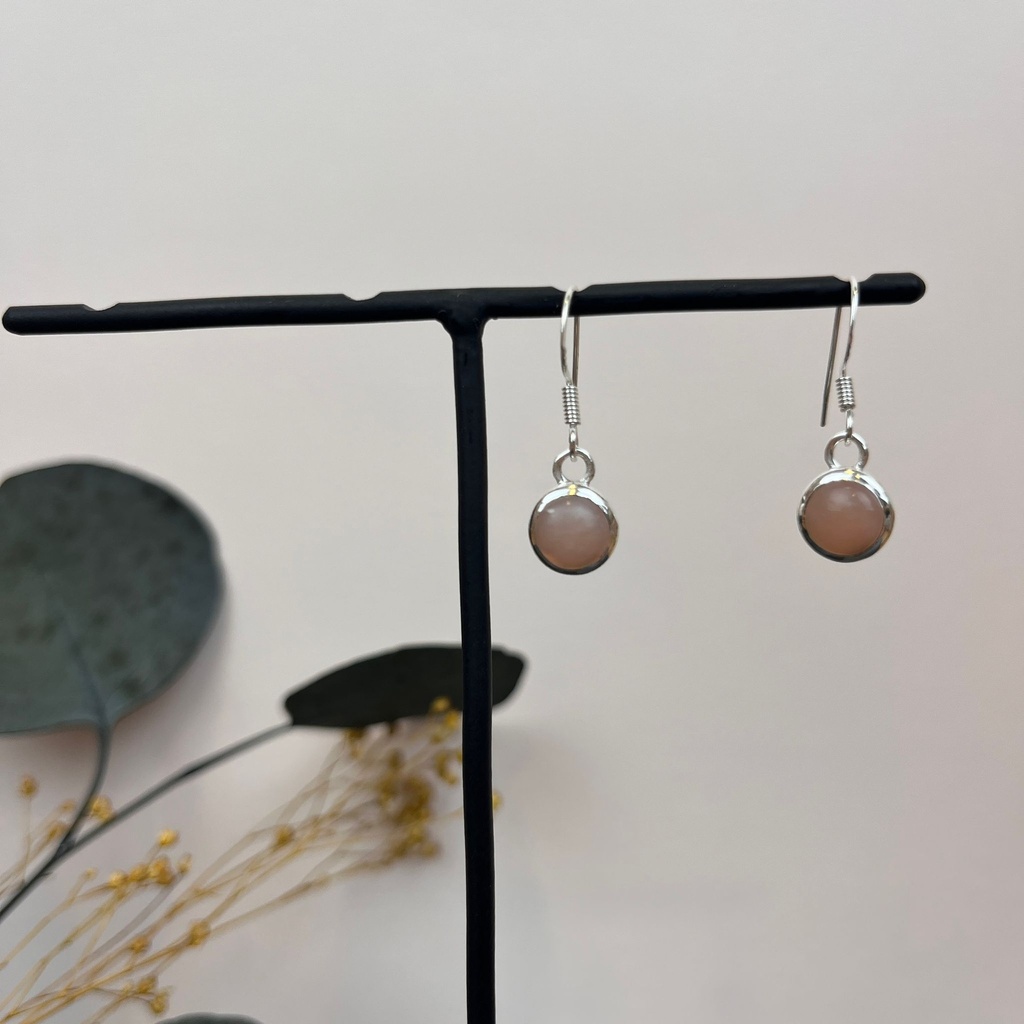 Boucles d'oreilles Argent 925 & Opale Rose [1698]