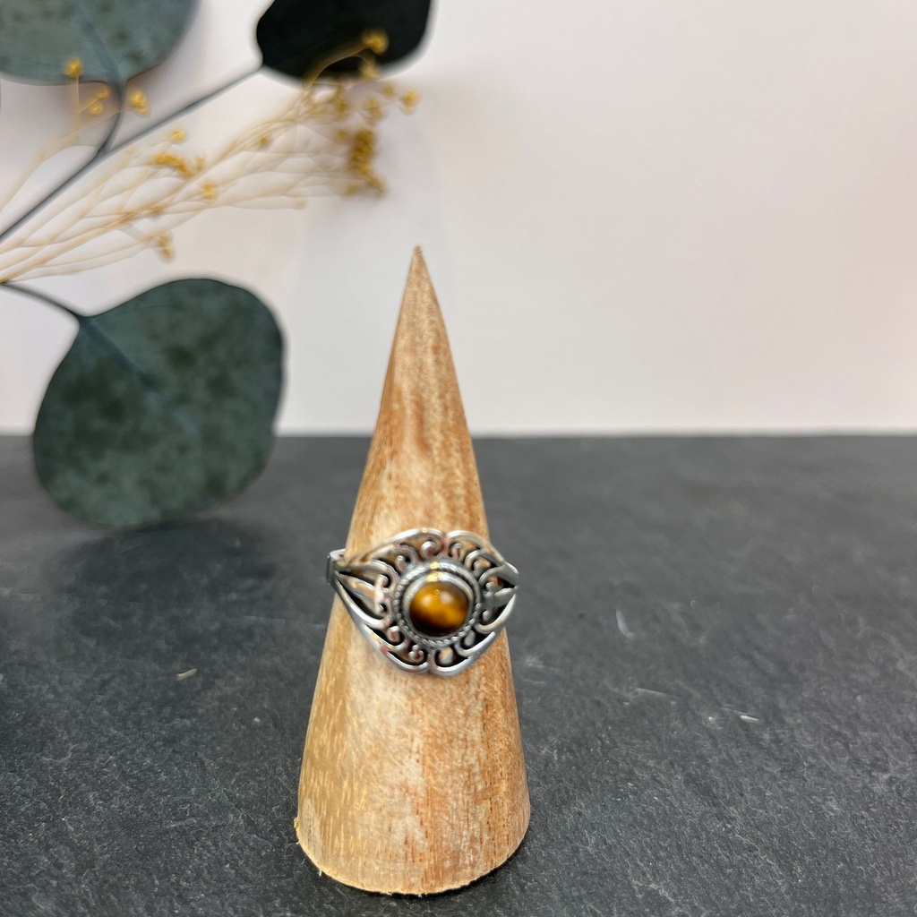 Bague Argent 925 & Œil de Tigre [3004]