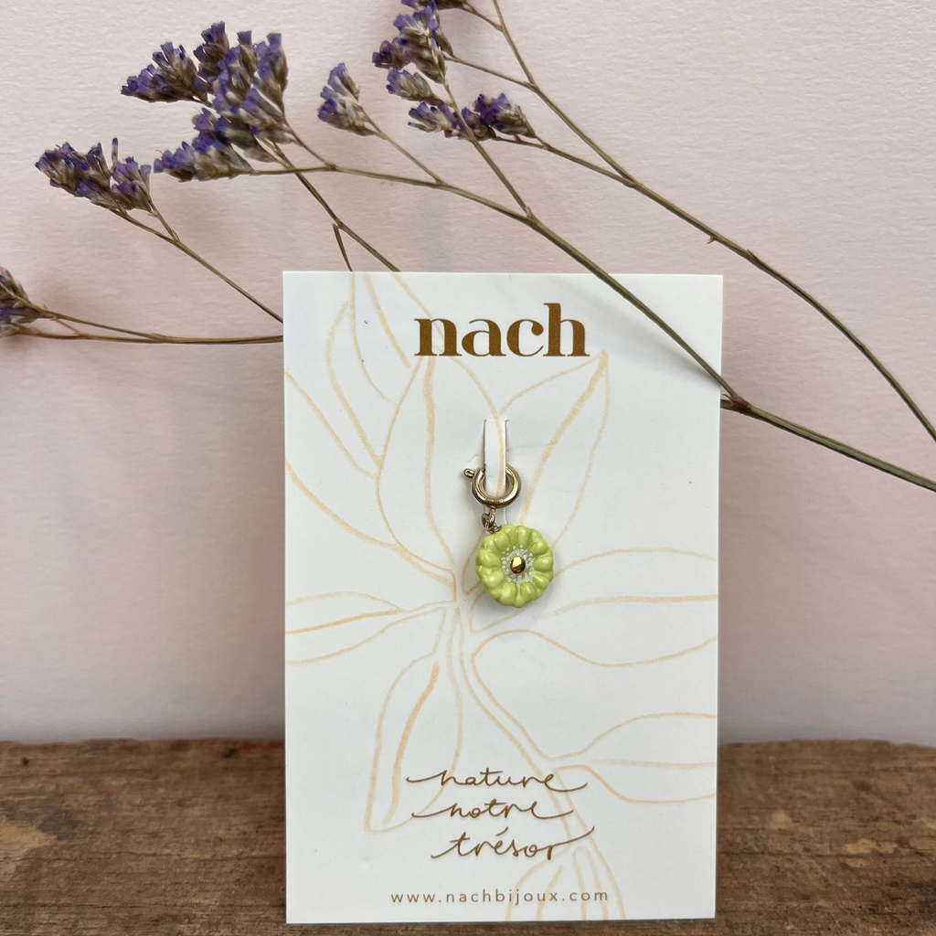 [NACH-CH092] Pendentif 'Fleur' Jaune - Nach
