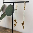 Boucles d'oreilles 'Odissa' Blanche - Laiton Doré & Nacre - Nataraj