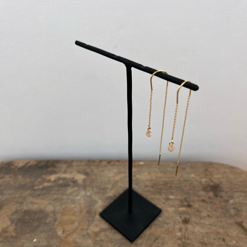 Boucles d'oreilles 'Bobi' - Laiton & Plaqué Or - Pierre Naturelle - By Garance
