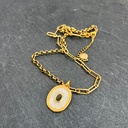 Collier 'Elle' - Acier Inoxydable, Laiton & Plaqué Or - Pierre Naturelle - By Garance