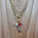 Collier 'Fiza' - Acier Inoxydable, Laiton & Plaqué Or - Pierre Naturelle - By Garance