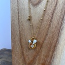 Collier 'Leny' - Acier Inoxydable, Laiton & Plaqué Or - Pierre Naturelle - By Garance