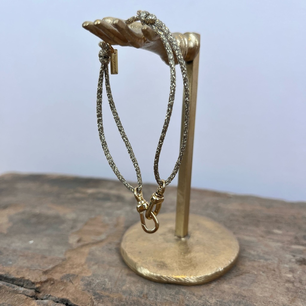 Bracelet 'Prim' - Acier Inoxydable, Laiton & Plaqué Or - Pierre Naturelle - By Garance
