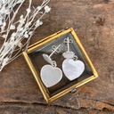 Clous d'oreilles 'Coeur' Argent 925 - Nacre [1715]