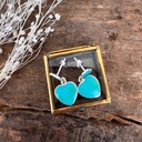 Clous d'oreilles 'Coeur' Argent 925 - Turquoise [1718]