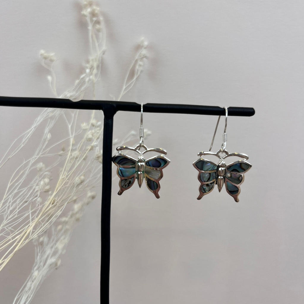 Boucles d'oreilles 'Papillon' Argent 925 - Abalone [1728]