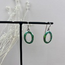 Boucles d'oreilles Argent 925 - Argenté & Vert [1731]