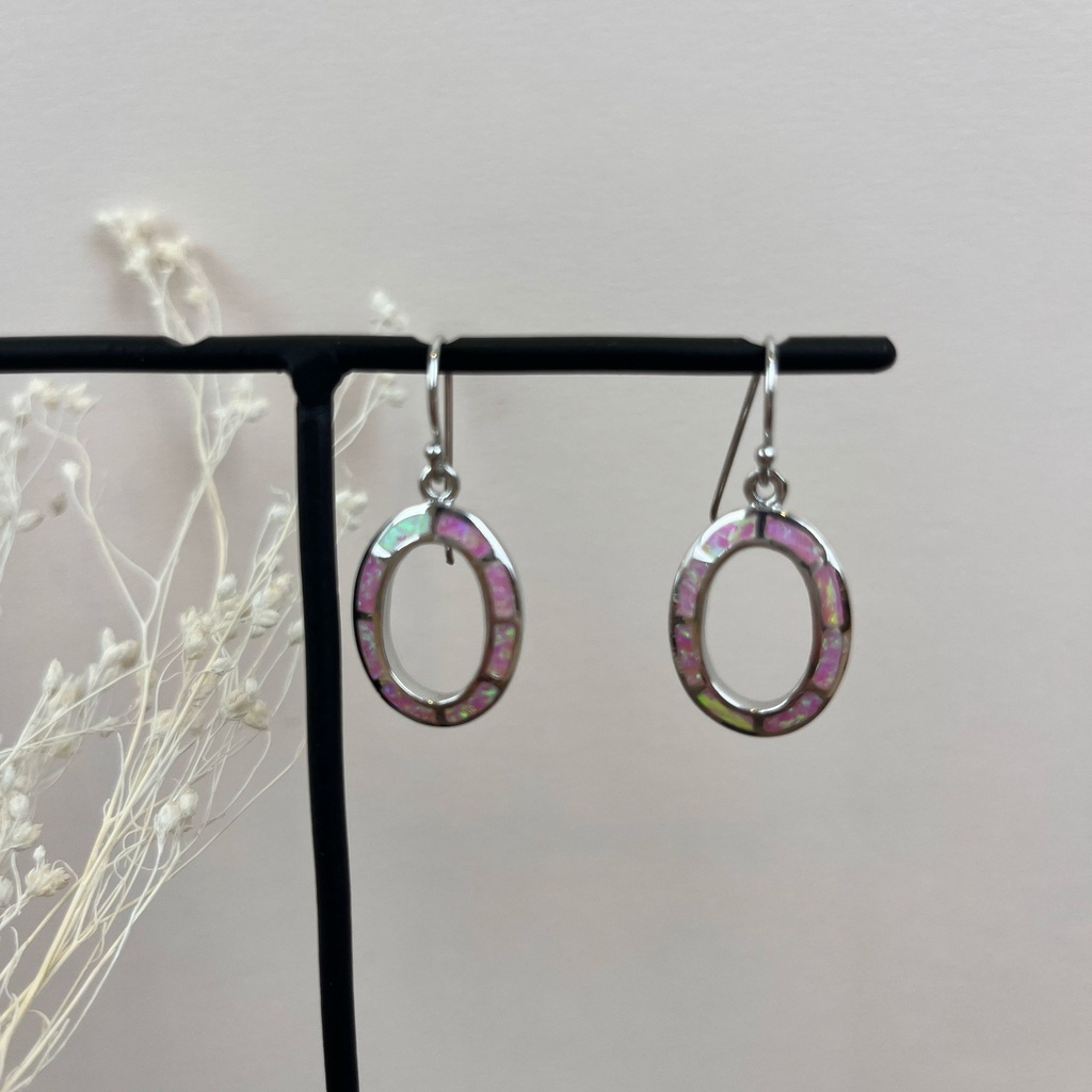 Boucles d'oreilles Argent 925 - Argenté & Rose [1733]