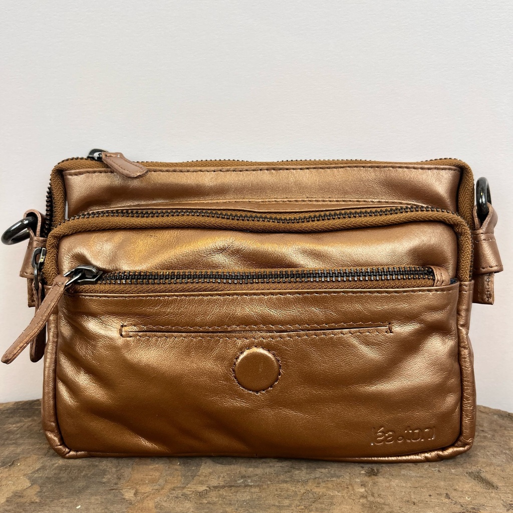 Sac en bandoulière 'Flaure M' Cuivré - Léa Toni
