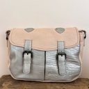 Sac à main 'Loa' Rose poudré & Argenté - Léa Toni
