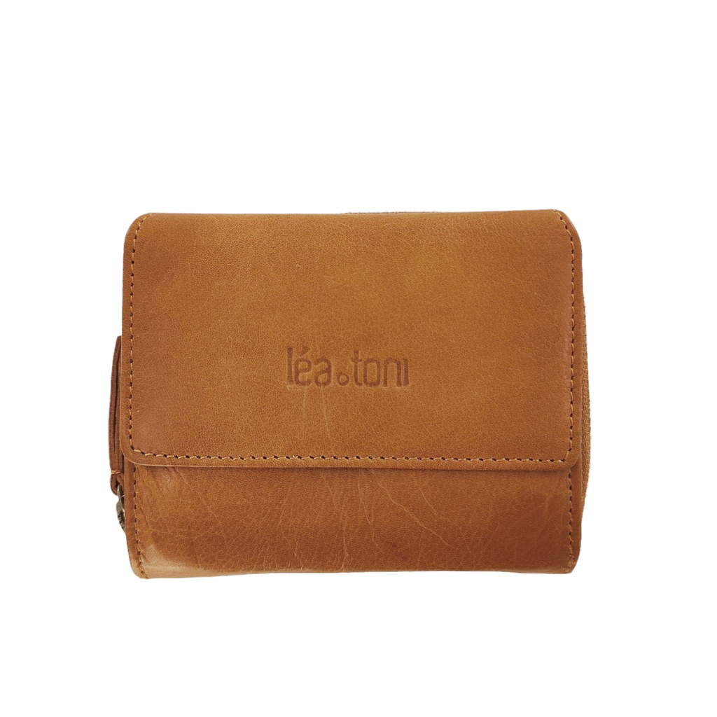 Portefeuille 'Mia' Cognac - Léa Toni