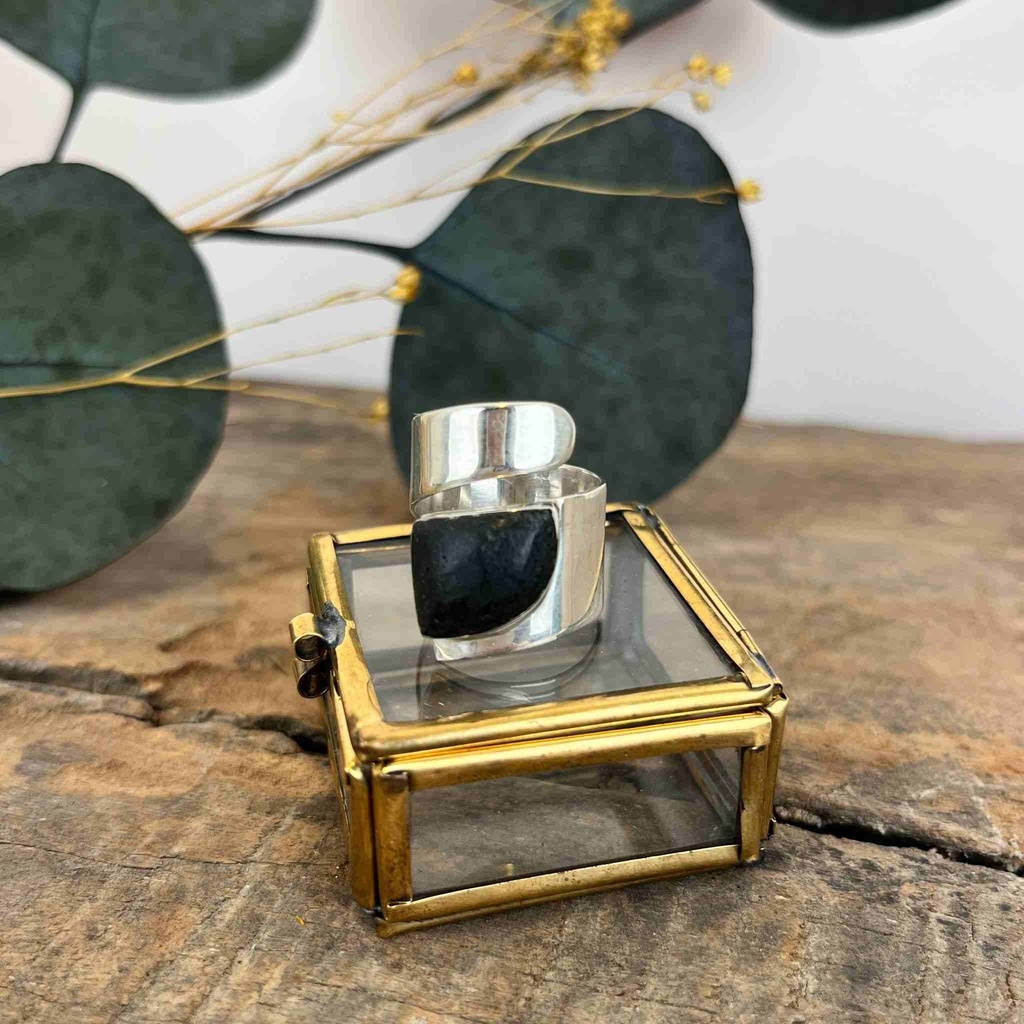 Bague Argent 925 - Coquillage Noir [3110]