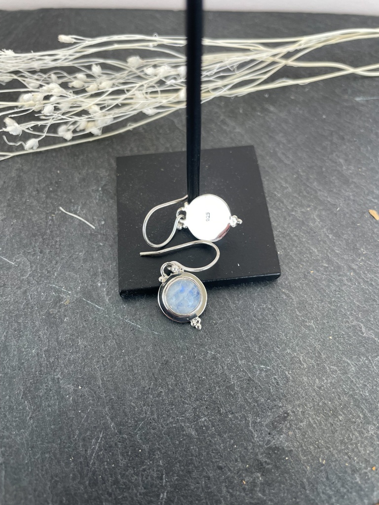 Boucles d'oreilles Argent 925 - Pierre de Lune [1744]