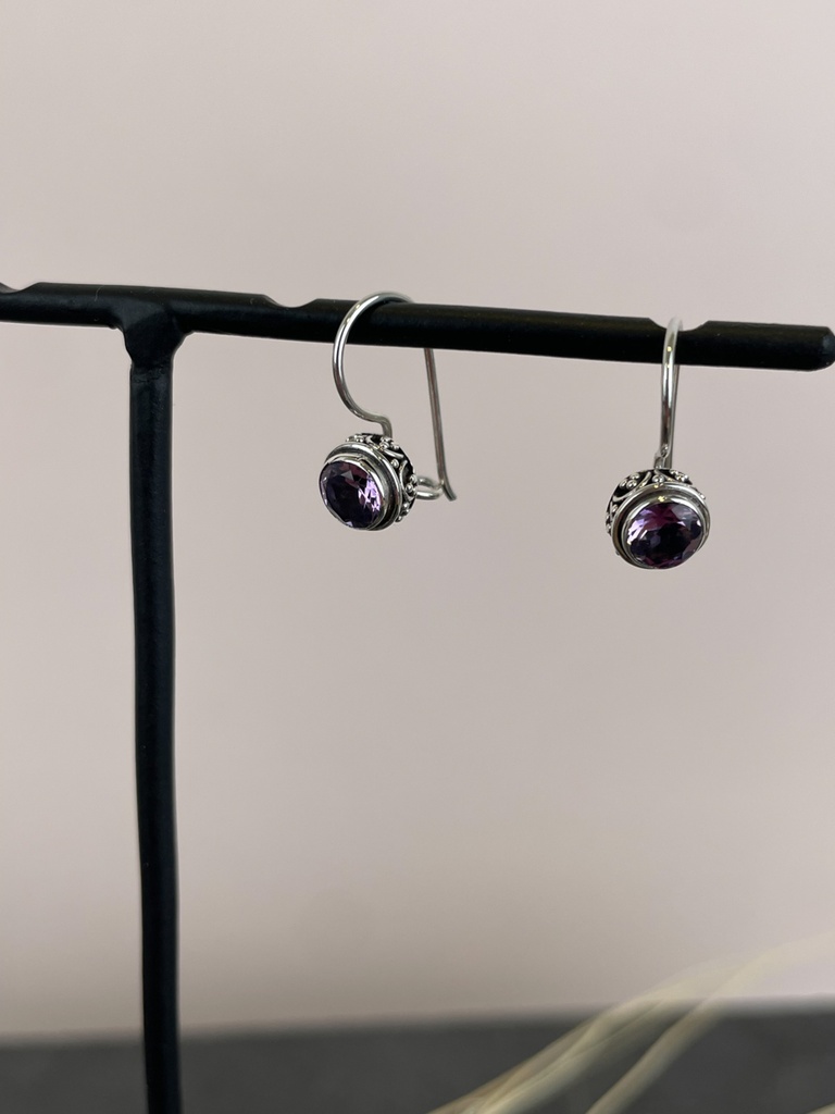 Boucles d'oreilles Argent 925 - Améthyste [1759]