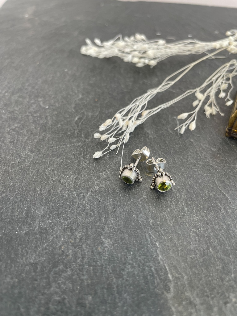 Puces d'Oreilles Argent 925 - Péridot [1769]