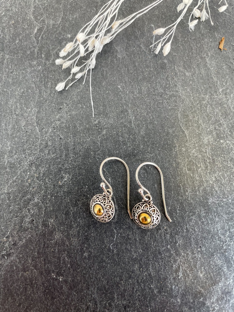 Boucles d'oreilles Argent 925 & Plaqué Or [1770]