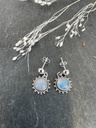 Puces d'Oreilles Argent 925 - Pierre de Lune [1771]