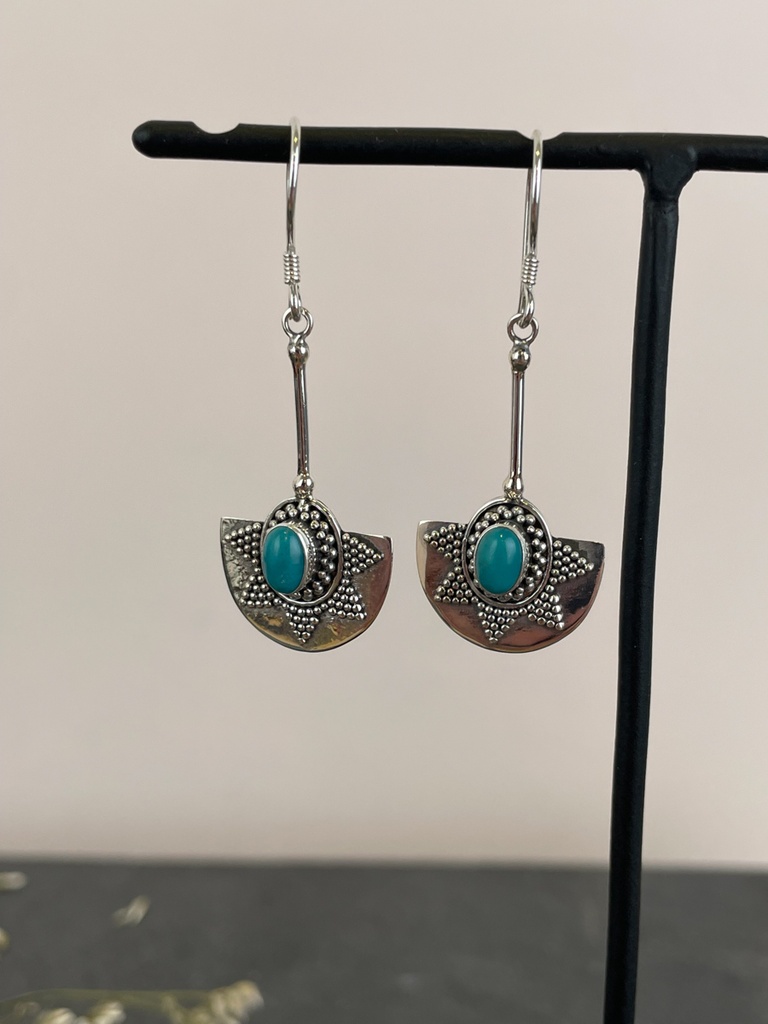 Boucles d'oreilles Argent 925 - Turquoise [1797]