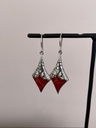 Boucles d'oreilles Argent 925 - Corail [1806]