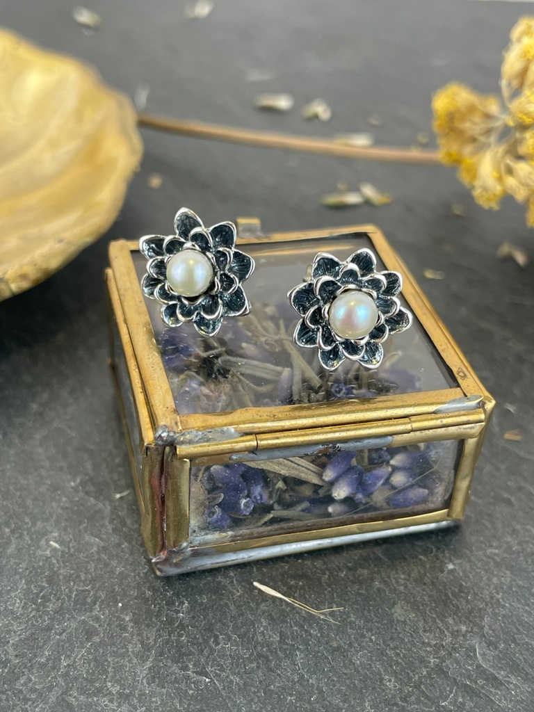 Puces d'Oreilles Argent 925 - Nacre [1818]