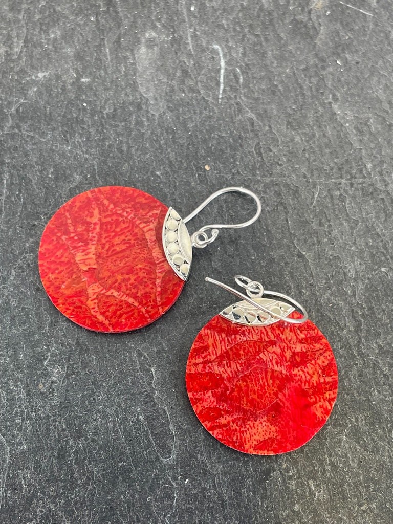 Boucles d'oreilles Argent 925 - Corail [1888]